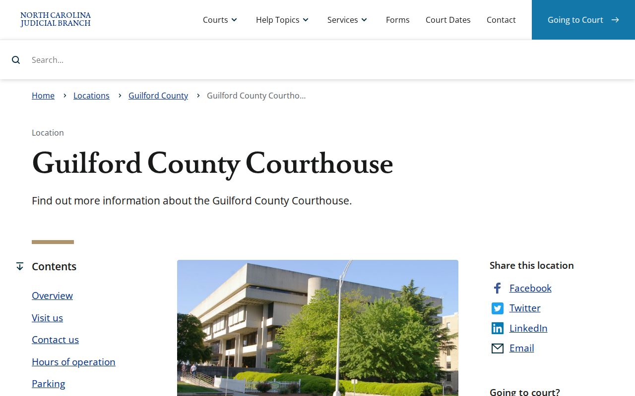 Guilford County criminal court case records at the Greensboro courthouse