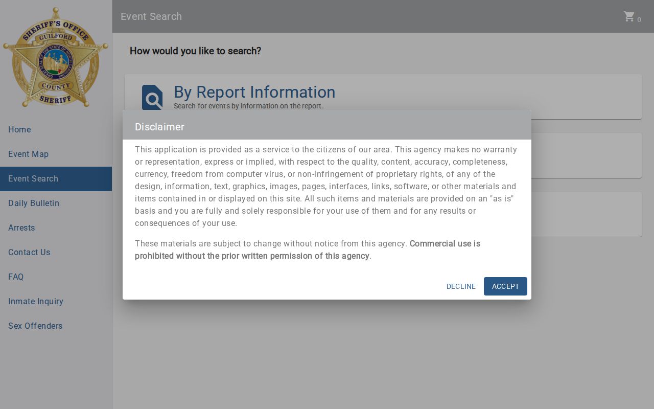 Guilford County criminal record P2C incident search