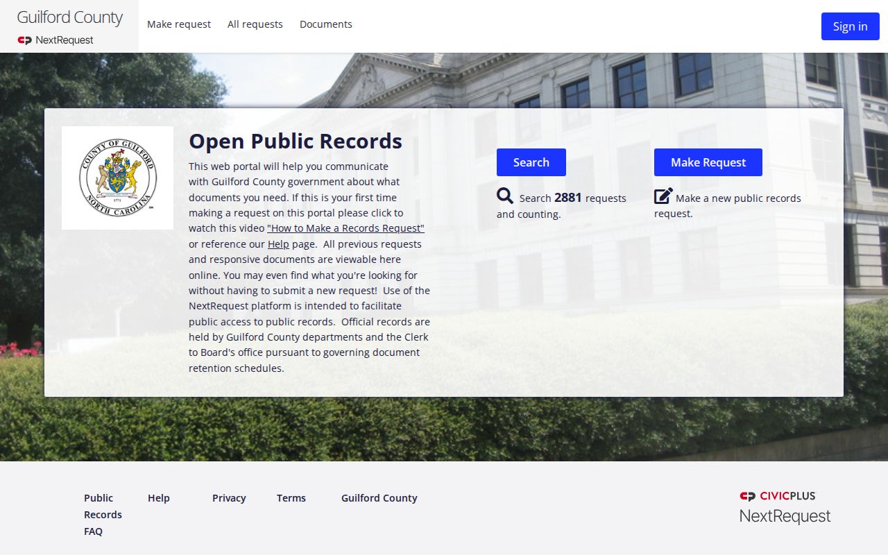 Guilford County criminal records NextRequest portal