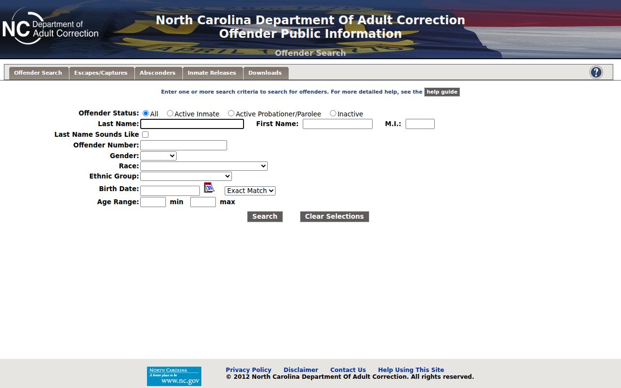 Guilford County criminal history NCDAC offender record search