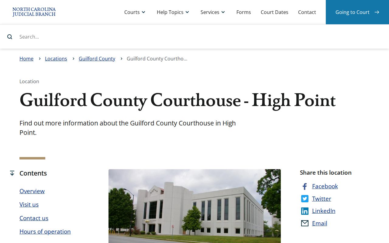 High Point Guilford County courthouse criminal case records