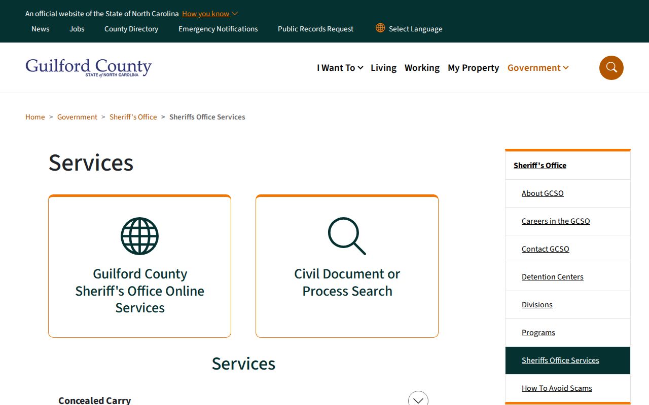 Guilford County sex offender registration and sheriff service contacts