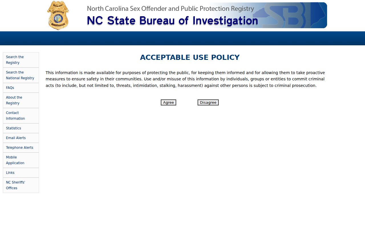 Guilford County sex offender lookup on the North Carolina SBI registry